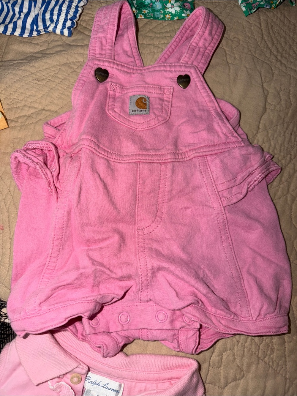 Carhartt Pink Toddler Cotton Overalls Romper